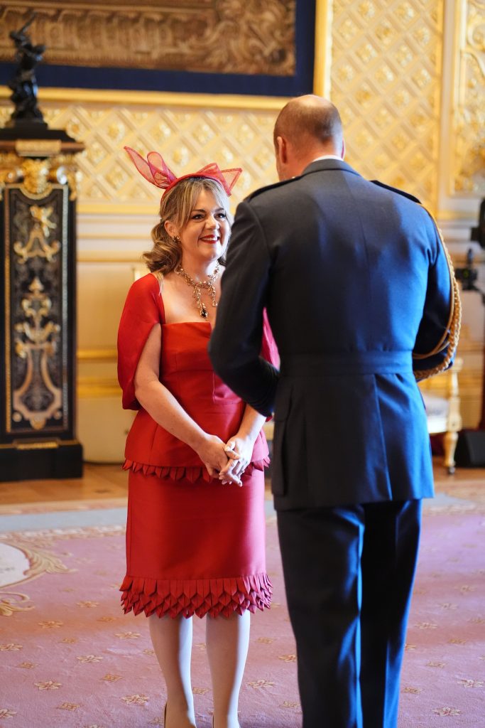 Gabriella Di Laccio from London, Soprano and Founder, Donne Foundation, is made a Member of the Order of the British Empire by the Prince of Wales at Windsor Castle. The honour recognises services to music and to gender equality. Picture date: Tuesday September 30, 2025.