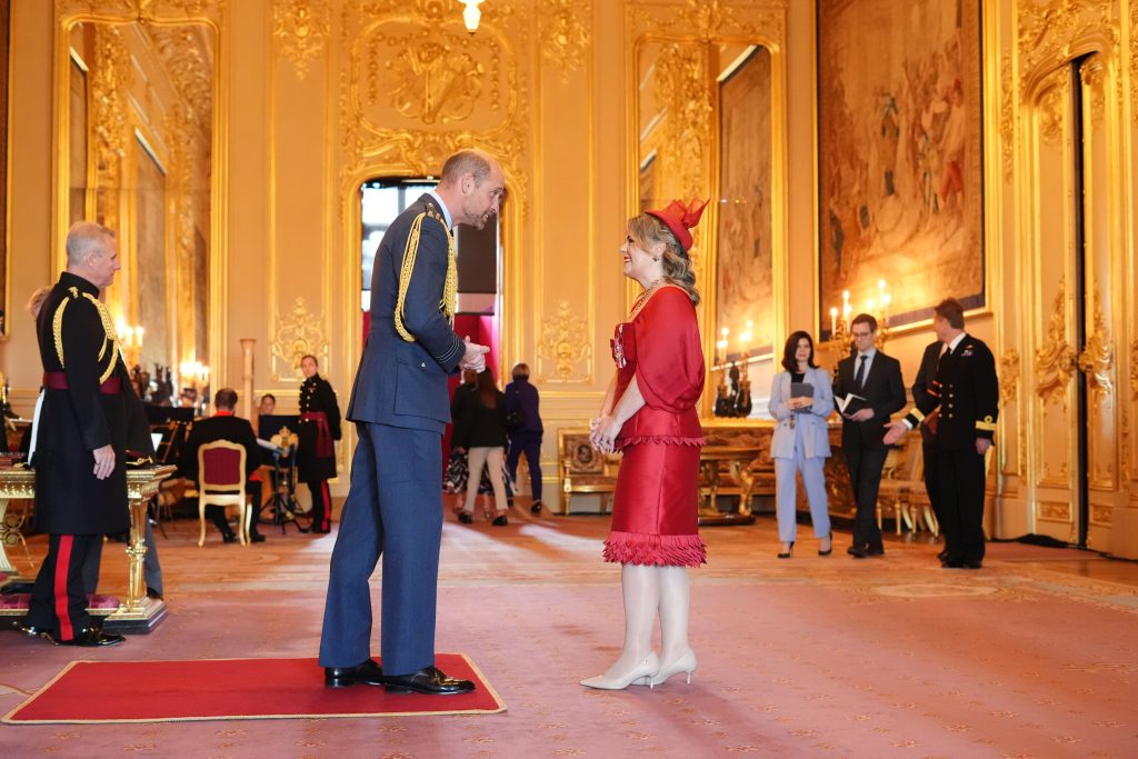 Gabriella Di Laccio from London, Soprano and Founder, Donne Foundation, is made a Member of the Order of the British Empire by the Prince of Wales at Windsor Castle. The honour recognises services to music and to gender equality. Picture date: Tuesday September 30, 2025.